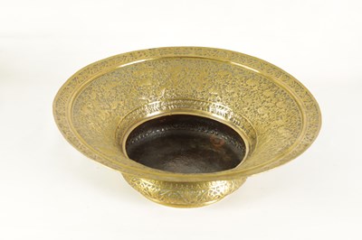 Lot 154 - A LARGE 19TH CENTURY INDIAN BRASS BENARES BOWL