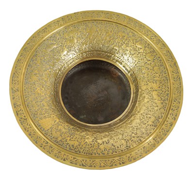 Lot 154 - A LARGE 19TH CENTURY INDIAN BRASS BENARES BOWL