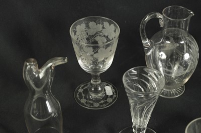 Lot 9 - A LARGE COLLECTION OF 19TH/20TH CENTURY WINE GLASSES AND JUGS