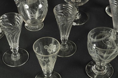 Lot 9 - A LARGE COLLECTION OF 19TH/20TH CENTURY WINE GLASSES AND JUGS