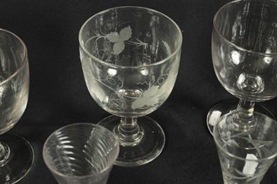 Lot 9 - A LARGE COLLECTION OF 19TH/20TH CENTURY WINE GLASSES AND JUGS