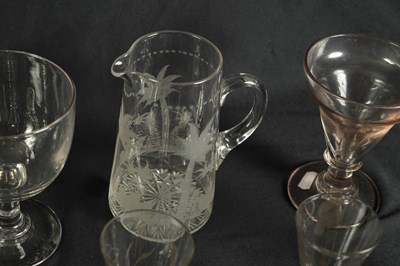 Lot 9 - A LARGE COLLECTION OF 19TH/20TH CENTURY WINE GLASSES AND JUGS