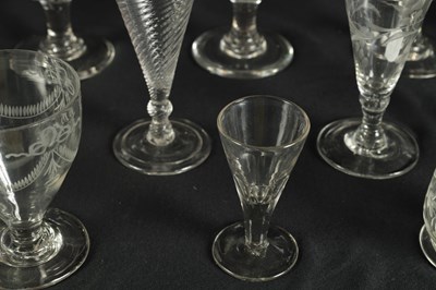 Lot 9 - A LARGE COLLECTION OF 19TH/20TH CENTURY WINE GLASSES AND JUGS