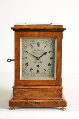 Lot 857 - CHARLES FRODSHAM, 115 NEW BOND STREET. NO. 2131. A SMAL WALNUT FUSEE LIBRARY CLOCK