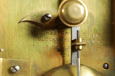 Lot 857 - CHARLES FRODSHAM, 115 NEW BOND STREET. NO. 2131. A SMAL WALNUT FUSEE LIBRARY CLOCK