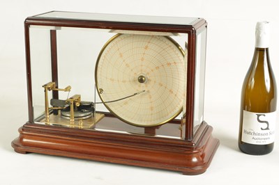 Lot 853 - A RARE LATE 19TH CENTURY MAHOGANY BAROGRAPH WITH DISC CHART