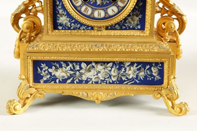 Lot 789 - A LATE 19TH CENTURY FRENCH ORMOLU AND PORCELAIN PANELLED MANTEL CLOCK