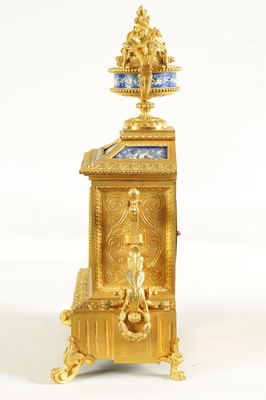 Lot 789 - A LATE 19TH CENTURY FRENCH ORMOLU AND PORCELAIN PANELLED MANTEL CLOCK