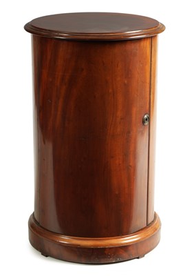 Lot 1044 - A 19TH CENTURY MAHOGANY CYLINDRICAL POT CUPBOARD