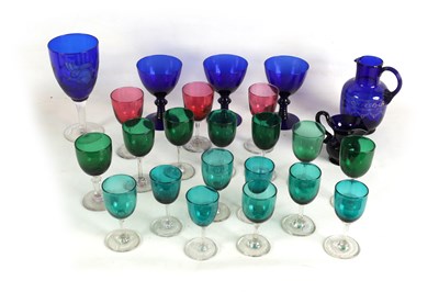 Lot 11 - A LARGE COLLECTION OF 19TH CENTURY COLOURED GLASSWARE