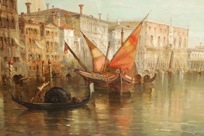 Lot 784 - JAMES HOLLAND (BRITISH 1799-1870) A LARGE 19TH CENTURY VENETIAN OIL ON CANVAS