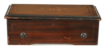 Lot 705 - A LATE 19TH CENTURY SWISS CYLINDER MUSIC BOX