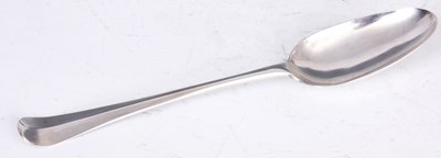 Lot 117 - A GEORGE II SILVER TABLE SPOON with engraved...