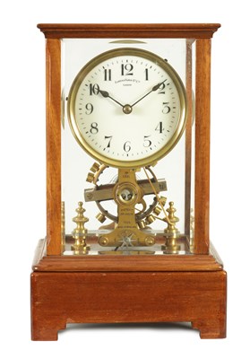 Lot 1178 - EUREKA CLOCK CO. LTD. LONDON AN EARLY 20TH CENTURY ENGLISH MAHOGANY FIVE GLASS ELECTRIC MANTEL CLOCK