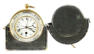 Lot 1155 - E BOURDON AND RICHARDS PATENT, PARIS. A 19TH CENTURY BAROMETER CLOCK