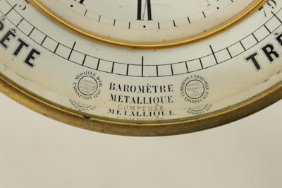 Lot 1155 - E BOURDON AND RICHARDS PATENT, PARIS. A 19TH CENTURY BAROMETER CLOCK