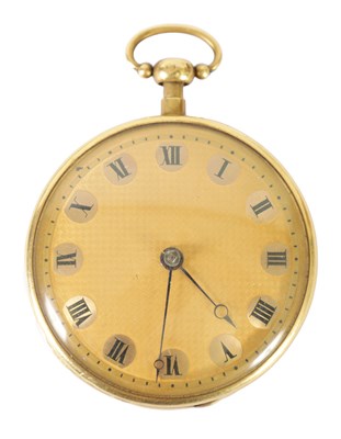 Lot 481 - A SWISS GOLD OPEN FACED QUARTER REPEATING POCKET WATCH