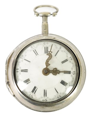 Lot 470 - B. CLAY, LONDON. AN EARLY 18TH CENTURY SILVER PAIR CASE VERGE POCKET WATCH