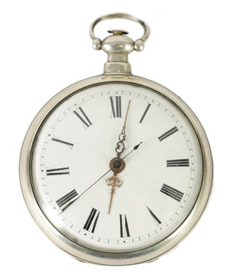 Lot 462 - A MID 19TH CENTURY SILVER OPEN FACED POCKET WATCH WITH DUPLEX ESCAPEMENT