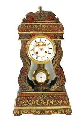 Lot 1095 - A LATE 19TH CENTURY FRENCH BOULLE TORTOISESHELL PORTICO CLOCK