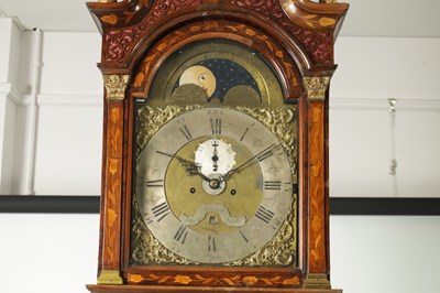 Lot 1164 - JOHN MARRIOTT, LONDON.  A FINE 18TH CENTURY WALNUT AND DUTCH MARQUETRY 8-DAY LONG CASE CLOCK