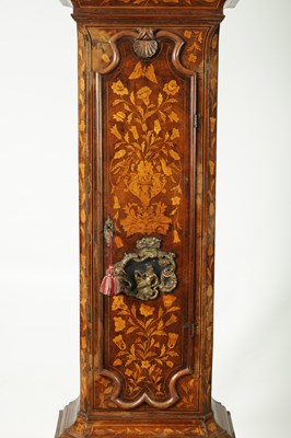 Lot 1164 - JOHN MARRIOTT, LONDON.  A FINE 18TH CENTURY WALNUT AND DUTCH MARQUETRY 8-DAY LONG CASE CLOCK