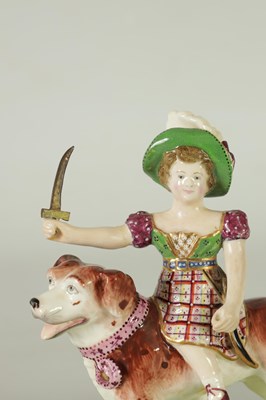Lot 48 - A RARE PAIR OF EARLY 19TH CENTURY MINTON 'WAR AND PEACE' FIGURINES
