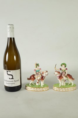 Lot 48 - A RARE PAIR OF EARLY 19TH CENTURY MINTON 'WAR AND PEACE' FIGURINES