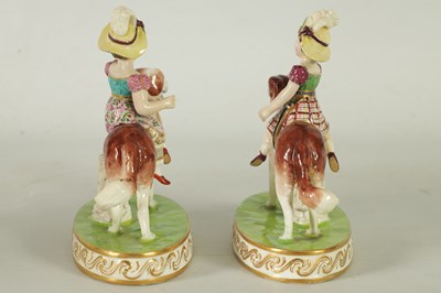 Lot 48 - A RARE PAIR OF EARLY 19TH CENTURY MINTON 'WAR AND PEACE' FIGURINES