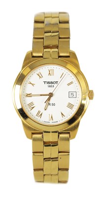 Lot 485 - A GENTLEMAN’S GOLD PLATED TISSOT WRISTWATCH