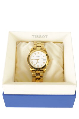 Lot 485 - A GENTLEMAN’S GOLD PLATED TISSOT WRISTWATCH