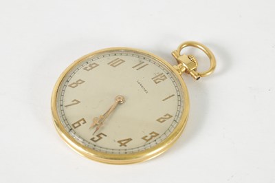 Lot 474 - A 9CT GOLD LONGINES OPEN FACE POCKET WATCH