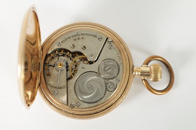 Lot 475 - TWO ELGIN FULL HUNTER GOLD PLATED POCKET WATCHES