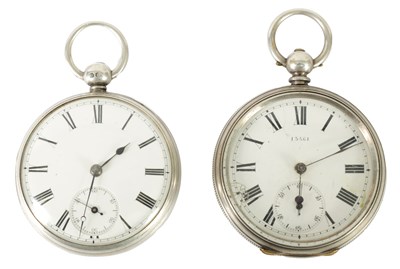 Lot 452 - TWO EARLY 20TH CENTURY SILVER CASED OPEN-FACED POCKET WATCHES