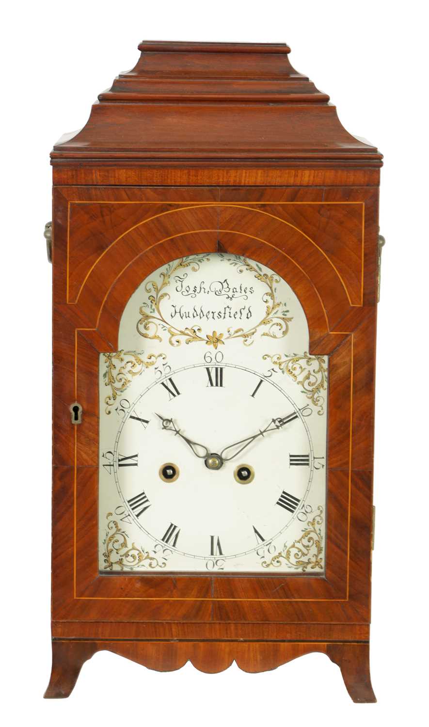 Lot 1229 - JOSH BATES, HUDDERSFIELD. A LATE GEORGE III MAHOGANY DOUBLE FUSEE BRACKET CLOCK