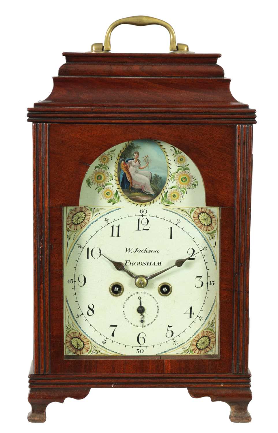Lot 741 - WILLIAM JACKSON, FRODSHAM A GEORGE III PAINTED DIAL MAHOGANY BRACKET CLOCK