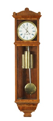 Lot 1224 - AN AUSTRIAN WALNUT BIEDERMEIER STYLE MONTH DURATION VIENNA REGULATOR WALL CLOCK