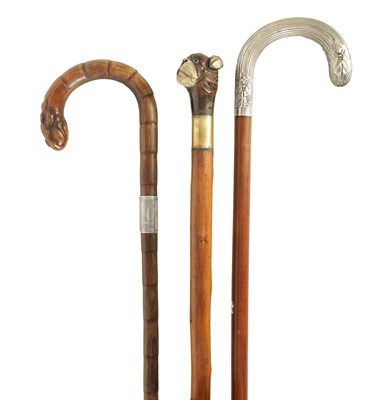 Lot 667 - A COLLECTION OF THREE WALKING STICKS