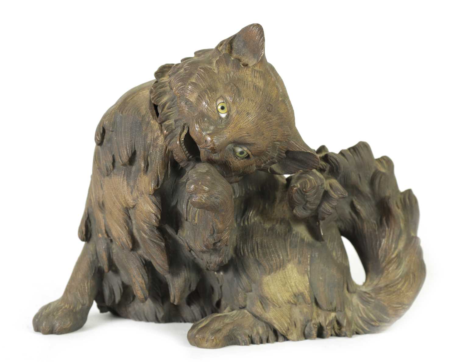 Lot 901 - A 19TH CENTURY BRONZE AUTOMATON CAT