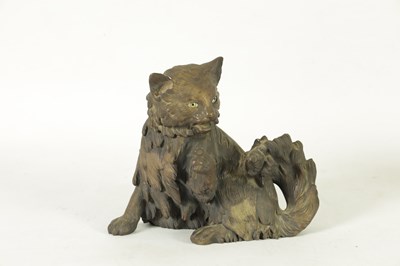 Lot 901 - A 19TH CENTURY BRONZE AUTOMATON CAT