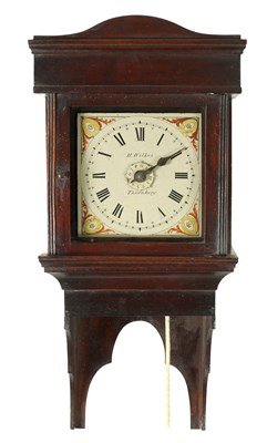 Lot 1290 - H. WILKES, THORNBURY. A LATE GEORGE III HOODED WALL CLOCK