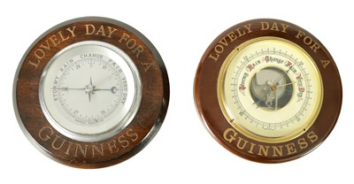 Lot 1235 - TWO EARLY 20TH CENTURY GUINNESS ADVERTISING ANEROID BAROMETERS