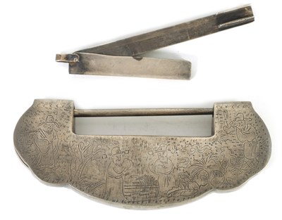 Lot 321 - A 19TH CENTURY CHINESE STEEL PAD LOCK