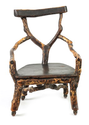 Lot 1317 - A 19TH CENTURY COUNTRY HEDGEROW CHAIR