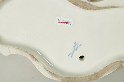 Lot 85 - A PAIR OF LATE 19TH CENTURY MEISSEN PORCELAIN FIGURAL SWEETMEAT DISHES