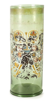 Lot 2 - A RARE 16TH CENTURY BOHEMIA ENAMELLED GLASS REICHSADLER HUMPEN