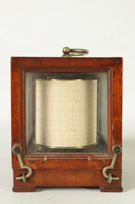 Lot 1101 - A 19TH CENTURY FRENCH MAHOGANY MINIATURE BAROGRAPH BY RICHARD FRERES PARIS