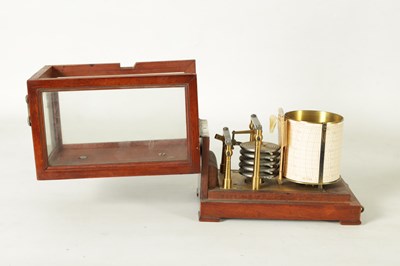 Lot 1101 - A 19TH CENTURY FRENCH MAHOGANY MINIATURE BAROGRAPH BY RICHARD FRERES PARIS