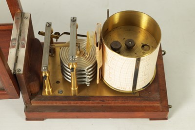 Lot 1101 - A 19TH CENTURY FRENCH MAHOGANY MINIATURE BAROGRAPH BY RICHARD FRERES PARIS