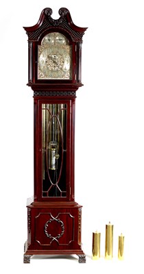 Lot 832 - RUSSELLS LTD. MANCHESTER. A GOOD QUALITY EDWARDIAN TUBE CHIMING MAHOGANY LONGCASE CLOCK